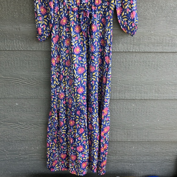 NEW Emerson Fry Purple and Blue Cuffed Sleeve Maxi Sundress - Picture 4 of 13